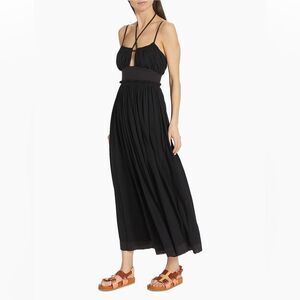 NWT Ulla Johnson Fraya Black Midi Dress Size 8